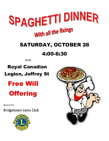 Poster for Spaghetti Supper
