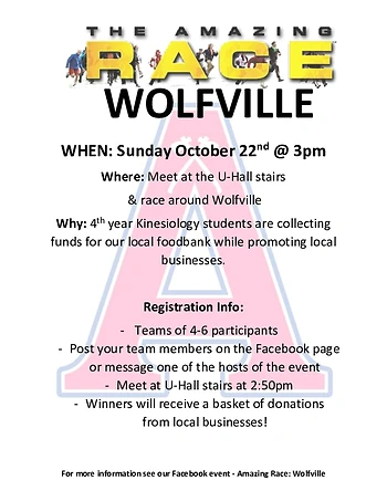 Poster for Amazing Race Wolfville
