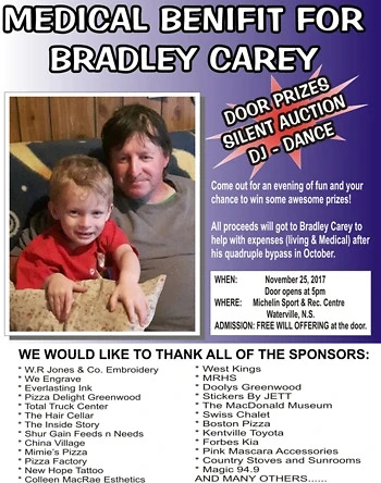 Poster for Fundraiser for Bradley Carey
