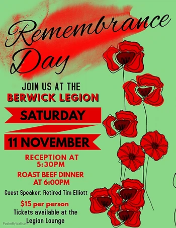 Poster for Remembrance Day Banquet