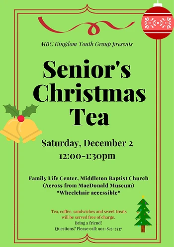Poster for Senior's Christmas Tea