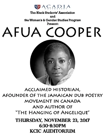 Poster for An Evening with Afua Cooper