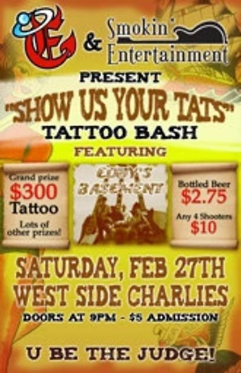 Poster for 'Show Us Your Tats' with Eddy's Basement
