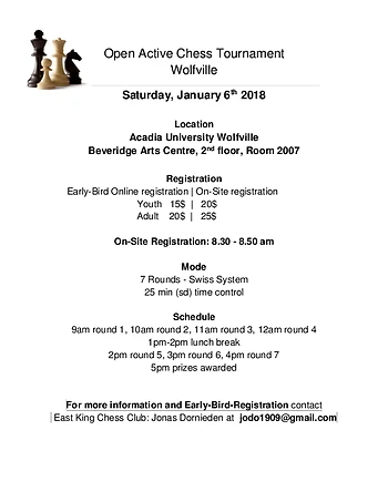 Poster for Open Active Chess Tournament
