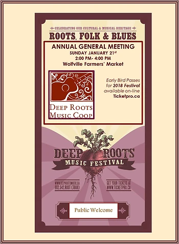 Poster for Deep Roots Music AGM
