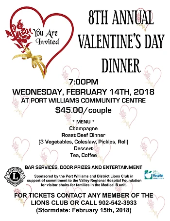 Poster for Valentine's Day Dinner