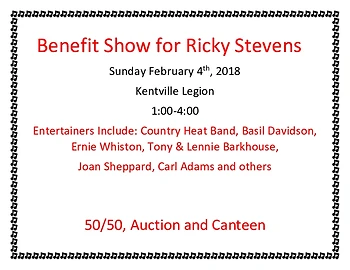 Poster for Benefit Show for Ricky Stevens