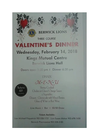 Poster for Valentines Dinner
