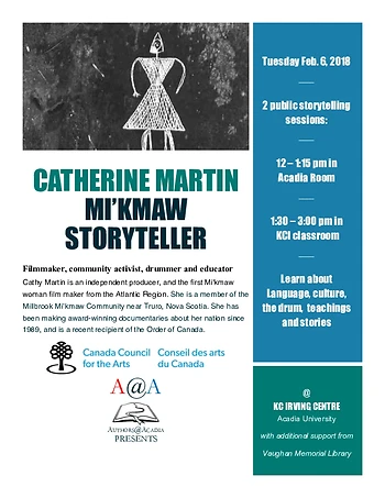 Poster for Mi'kmaw Storytelling: Catherine Martin