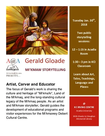 Poster for Mi'kmaw Storytelling: Gerald Gloade
