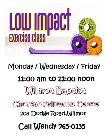 Poster for Low Impact Exercise Program
