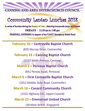 Poster for Lenten Lunch