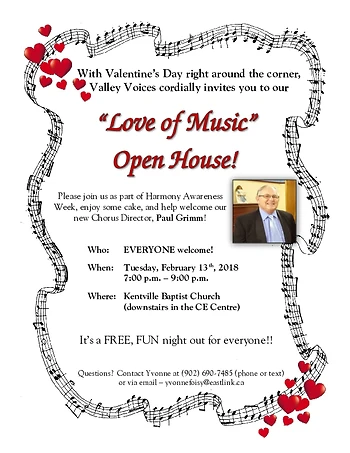 Poster for "Love of Music" Open House