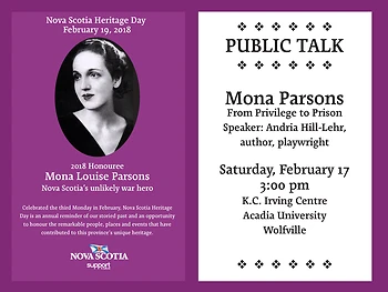 Poster for Celebrating Mona Parsons for Heritage Day