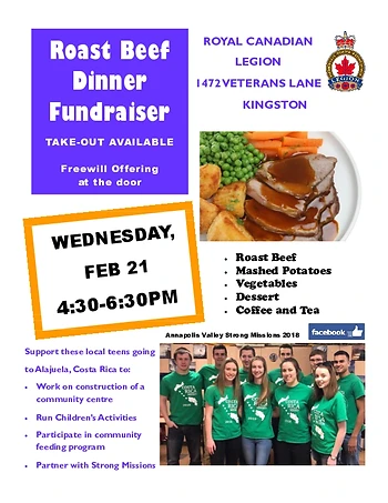 Poster for Roast Beef Dinner Fundraiser