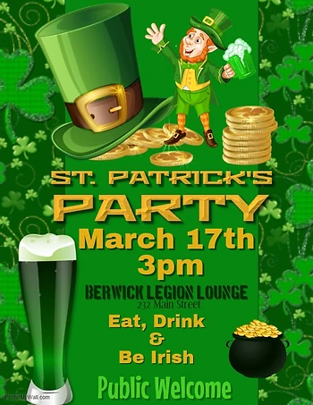 Poster for St. Patrick's Day Party