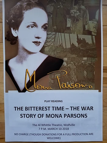 Poster for The Bitterest Time, The War Story of Mona Parsons