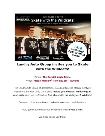 Poster for Skate with the Wildcats!