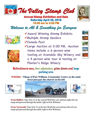 Poster for Valley Stamp Club Exhibition, Show & Sale