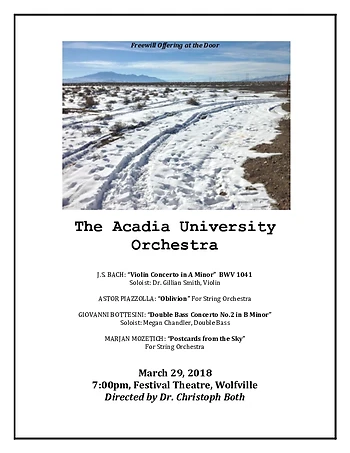 Poster for Acadia University Orchestra