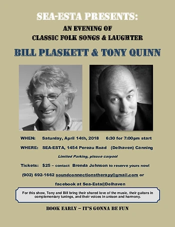 Poster for Bill Plaskett & Tony Quinn An Evening of Classic Folk Songs & Laughter