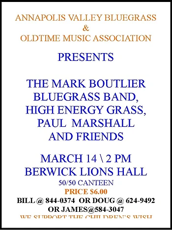 Poster for Valley Bluegrass & Oldtime Music