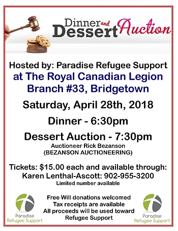 Poster for Dinner and Dessert Auction