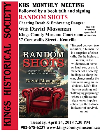 Poster for Random Shots Book Talk & Monthly Meeting
