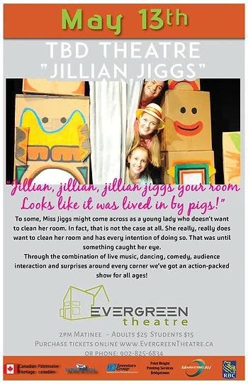 Poster for TBD Theatre "Jillian Jiggs"