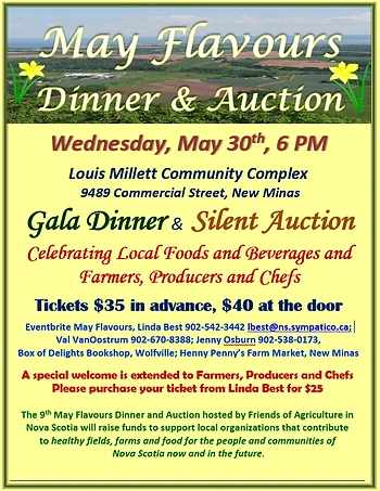 Poster for May Flavours Dinner and Auction