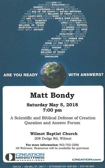 Poster for A Scientific and Biblical Defense of Creation