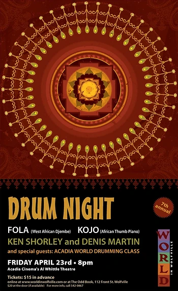 Poster for World in Wolfville Drum Night