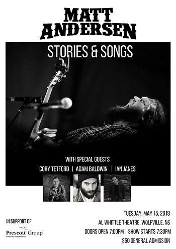 Poster for Matt Andersen, Stories and Songs