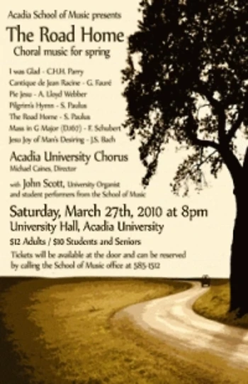Poster for Acadia University Chorus