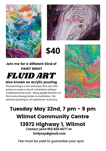Poster for FLUID ART, A different kind of paint night