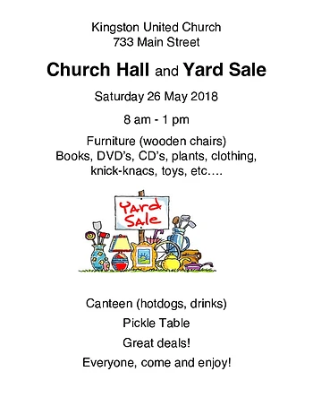 Poster for Church Hall and Yard Sale