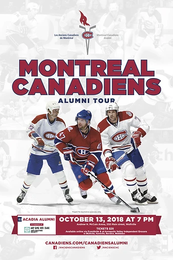 Poster for Montreal Canadiens Alumni Vs. Acadia Axemen Alumni