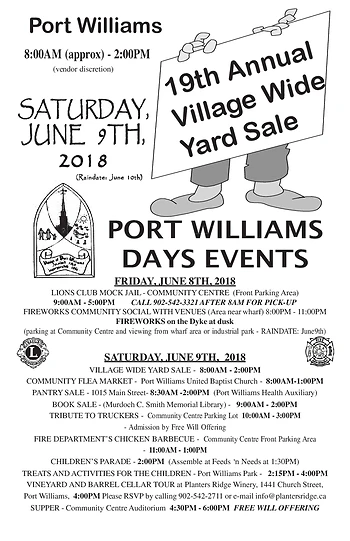 Poster for Port Williams Days