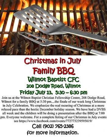 Poster for Christmas in July Family BBQ 