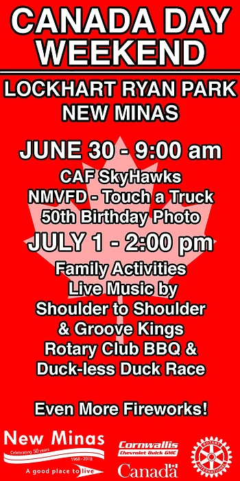 Poster for Canada Day in New Minas!