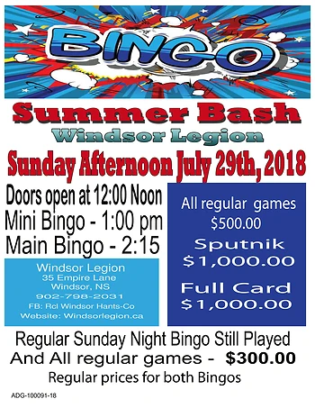 Poster for Summer Bash Bingo Day