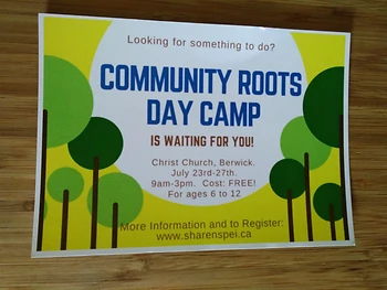 Poster for Community Roots Day Camp