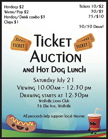 Poster for Ticket Auction and Hot Dog Lunch