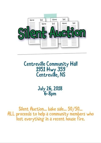 Poster for Silent Auction and Bake Sale
