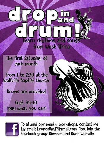 Poster for Drop in and Drum!