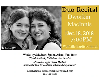Poster for Duo Recital  Dworkin/MacInnis