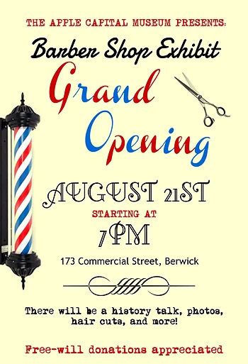 Poster for Barber Shop Exhibit Grand Opening
