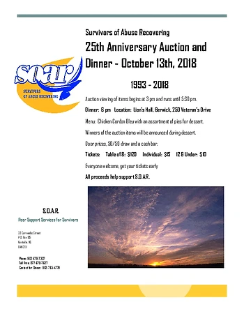 Poster for S.O.A.R. Auction and Dinner
