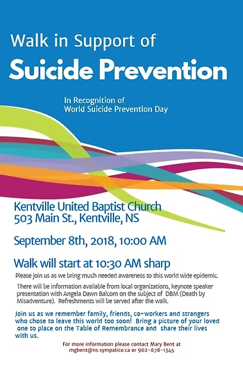 Poster for Walk for Suicide Prevention