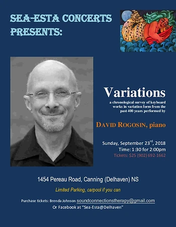 Poster for Variations with David Rogosin, Piano